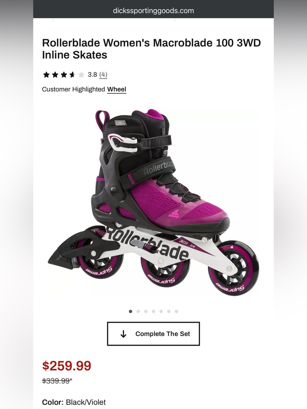 Rollerblade Women's Inline Skates in Magenta and Black